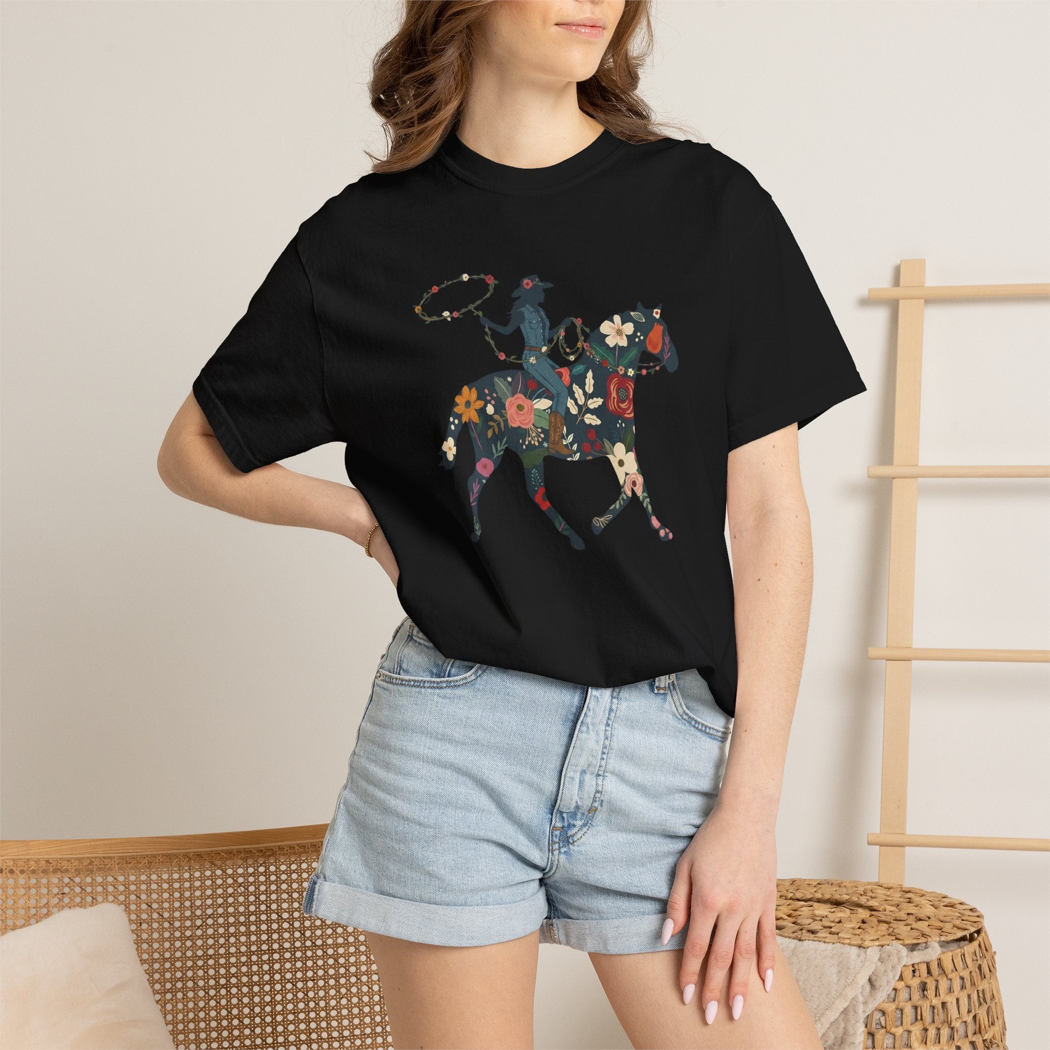 Colorful ranch girl rider