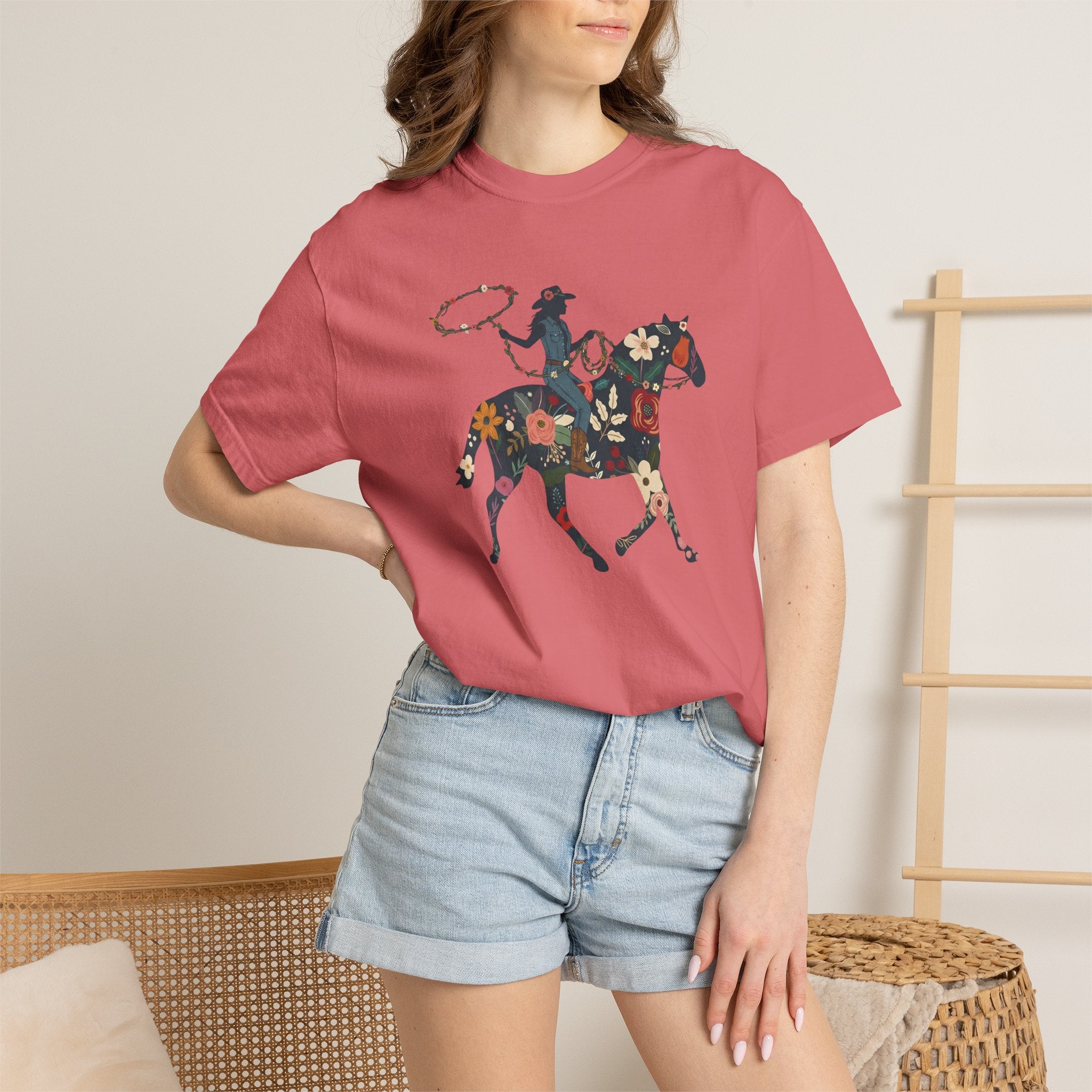 Colorful ranch girl rider