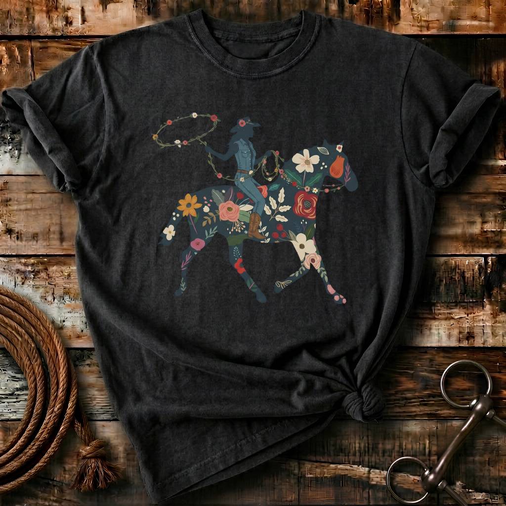 Colorful ranch girl rider