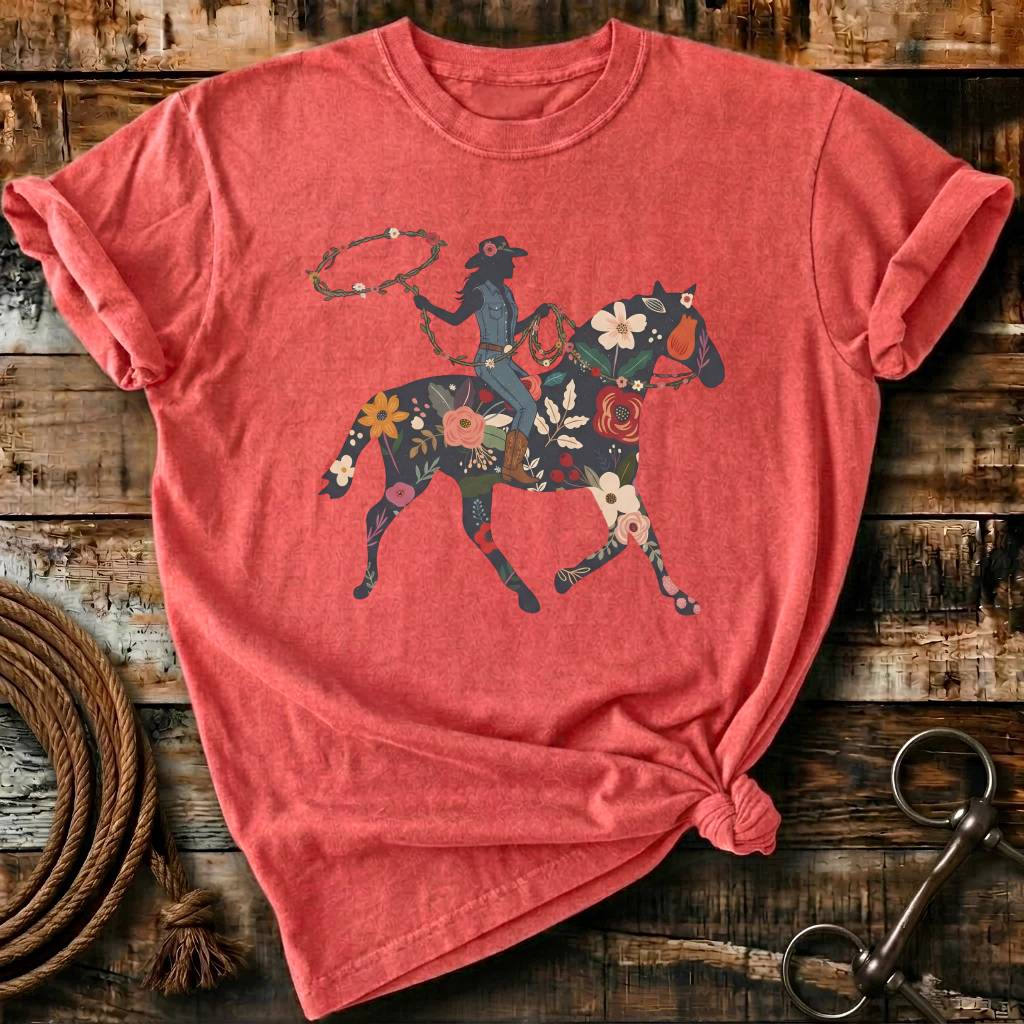 Colorful ranch girl rider