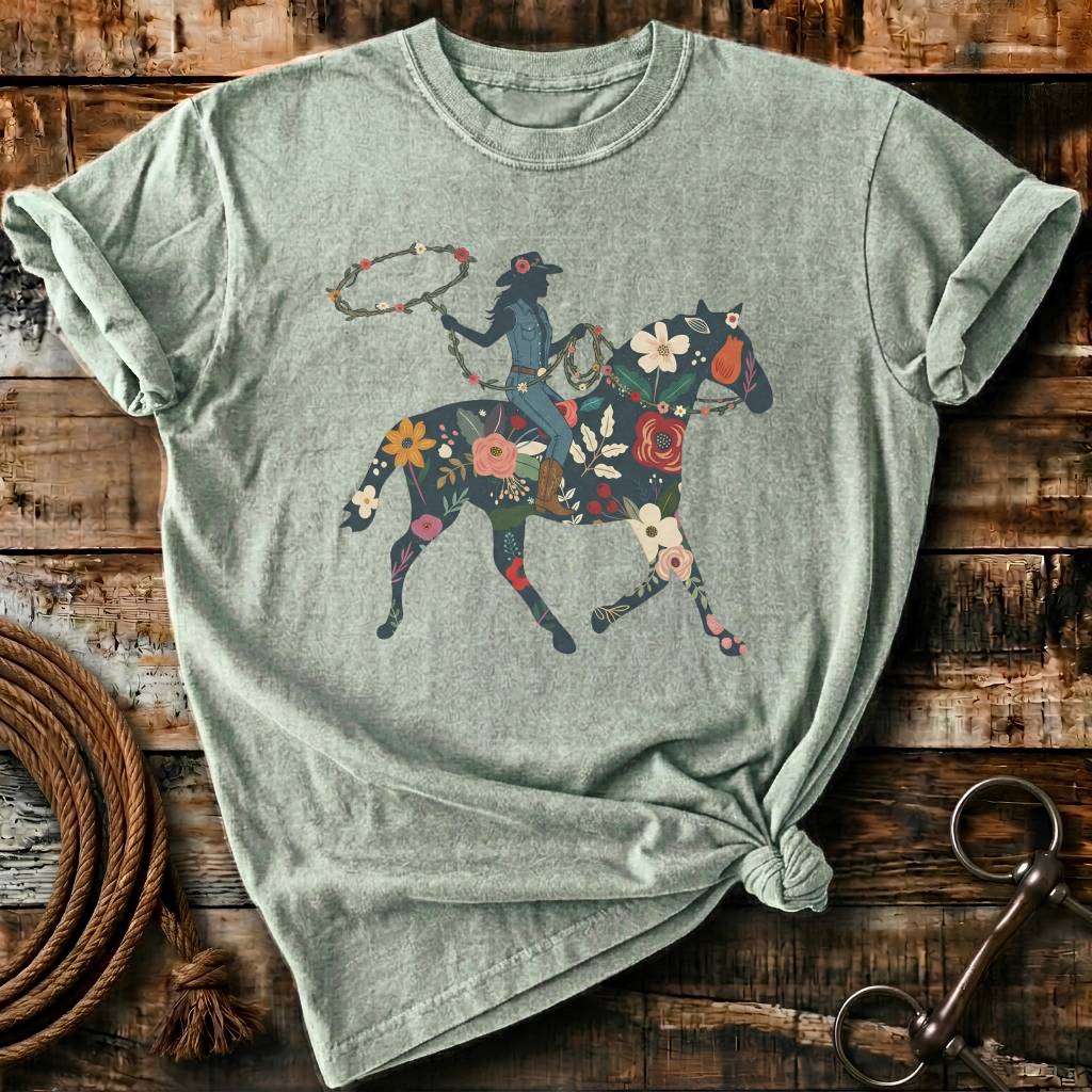 Colorful ranch girl rider