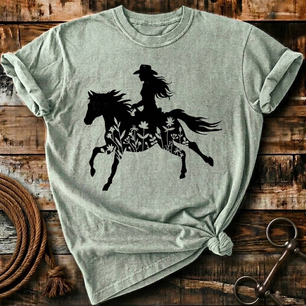 Ranch woman riding a horse