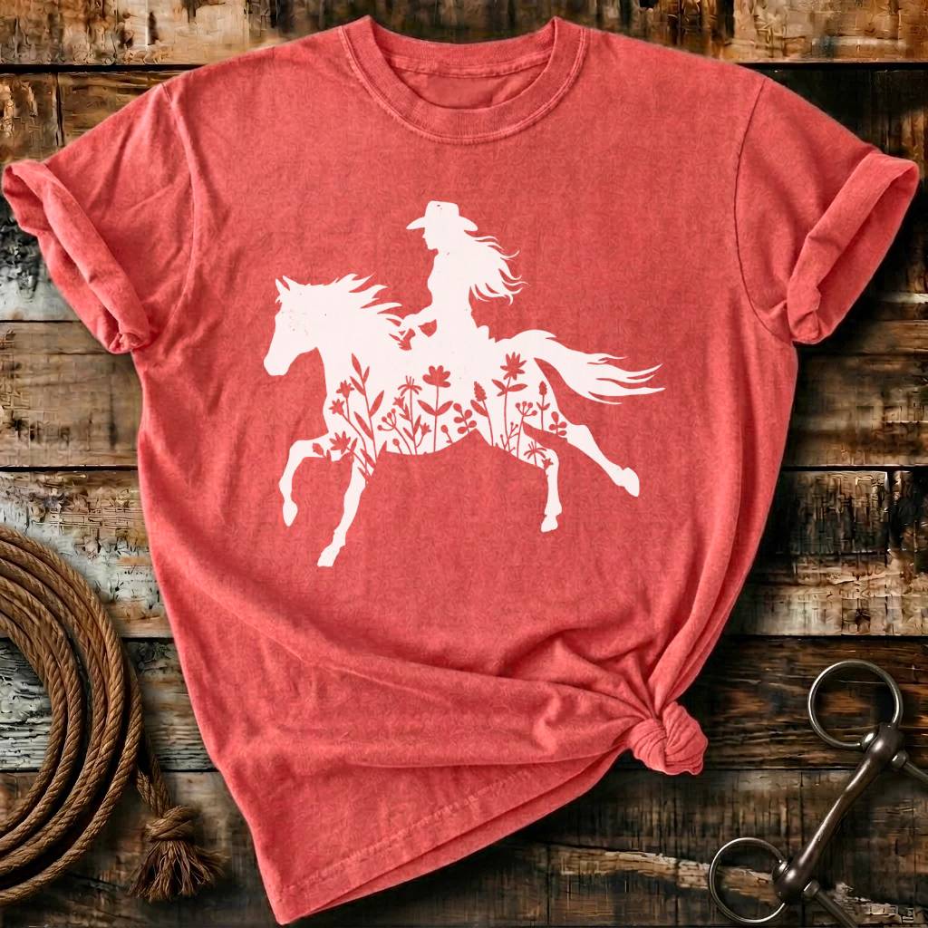 Ranch woman riding a horse