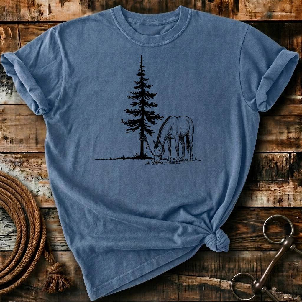 Horse & pine tree