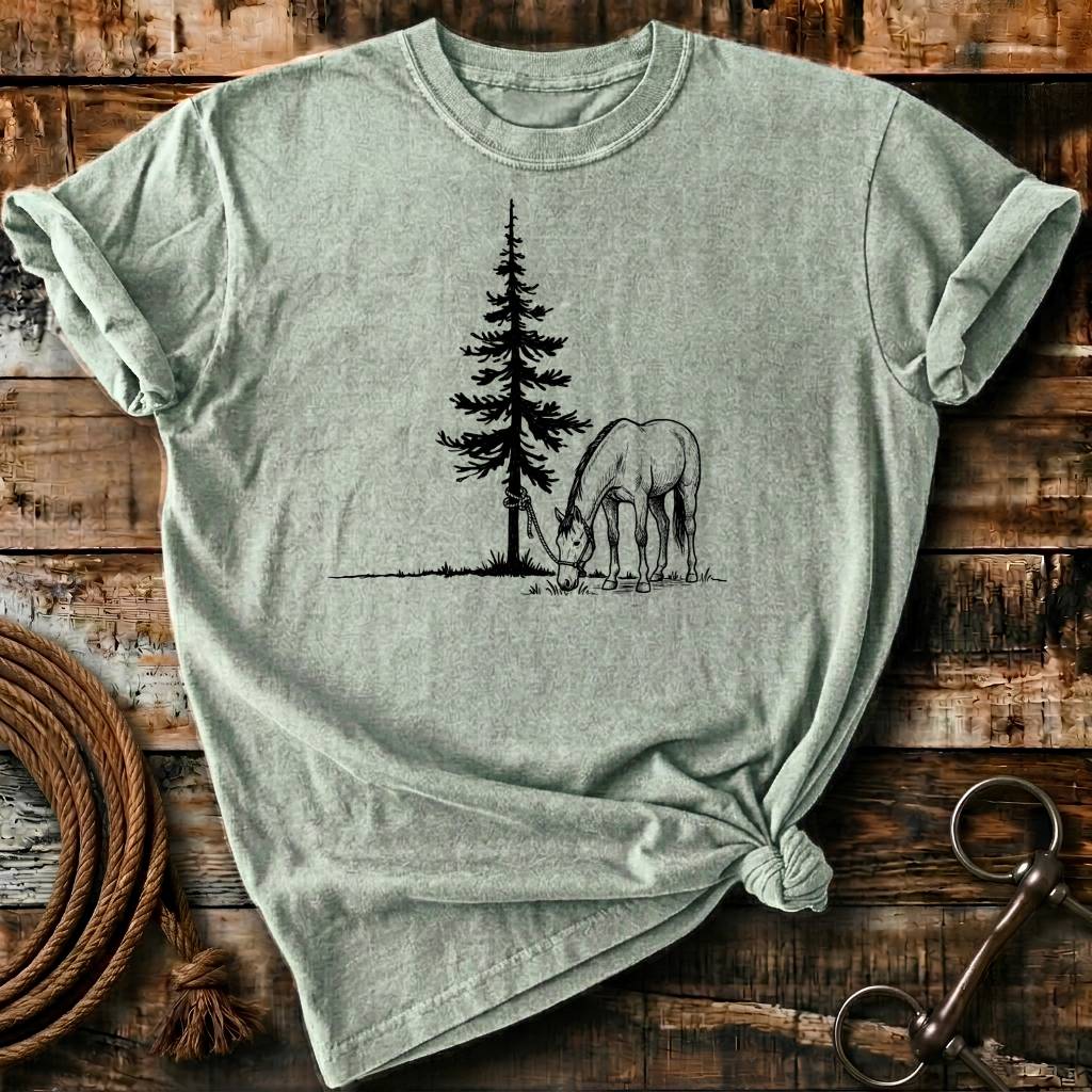Horse & pine tree