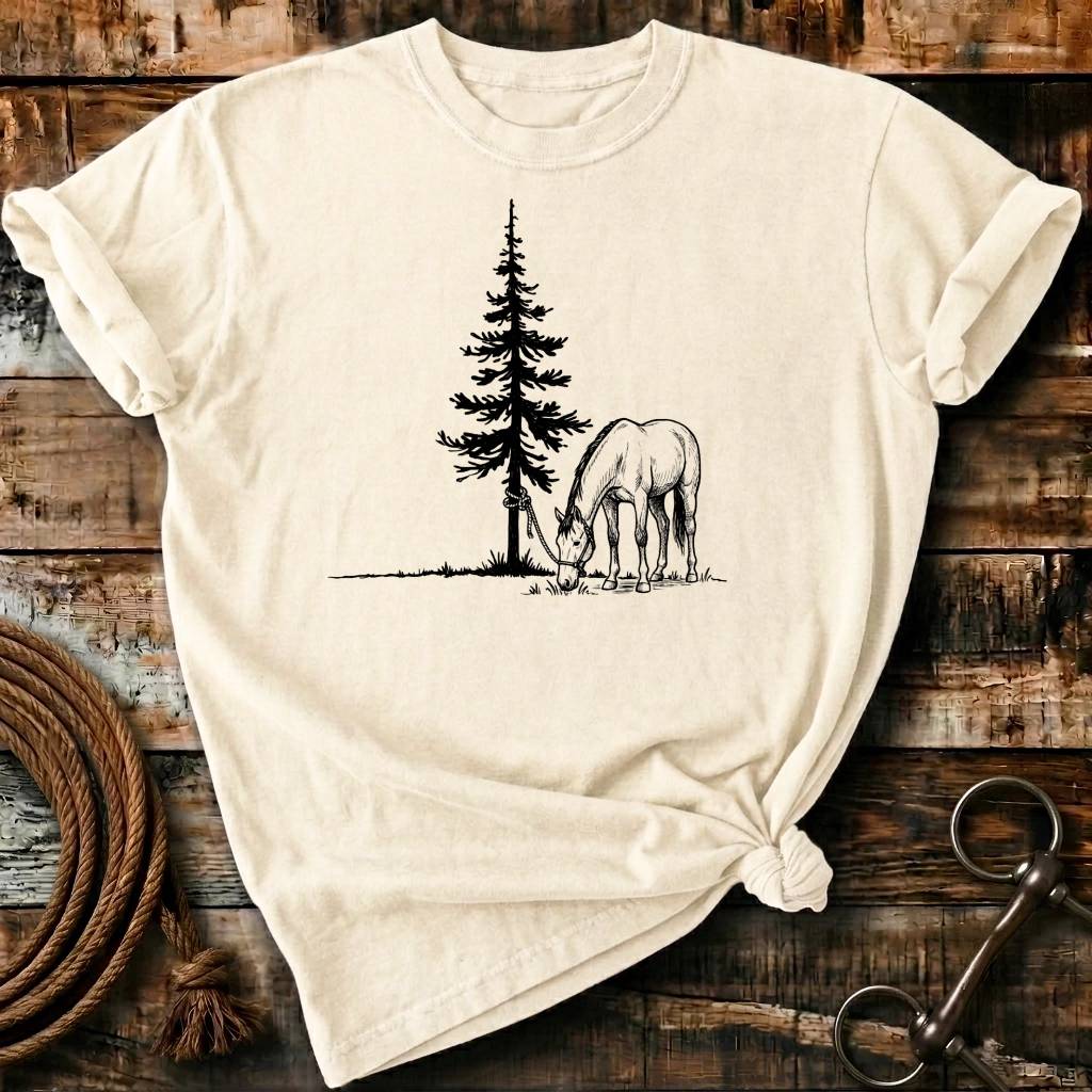 Horse & pine tree