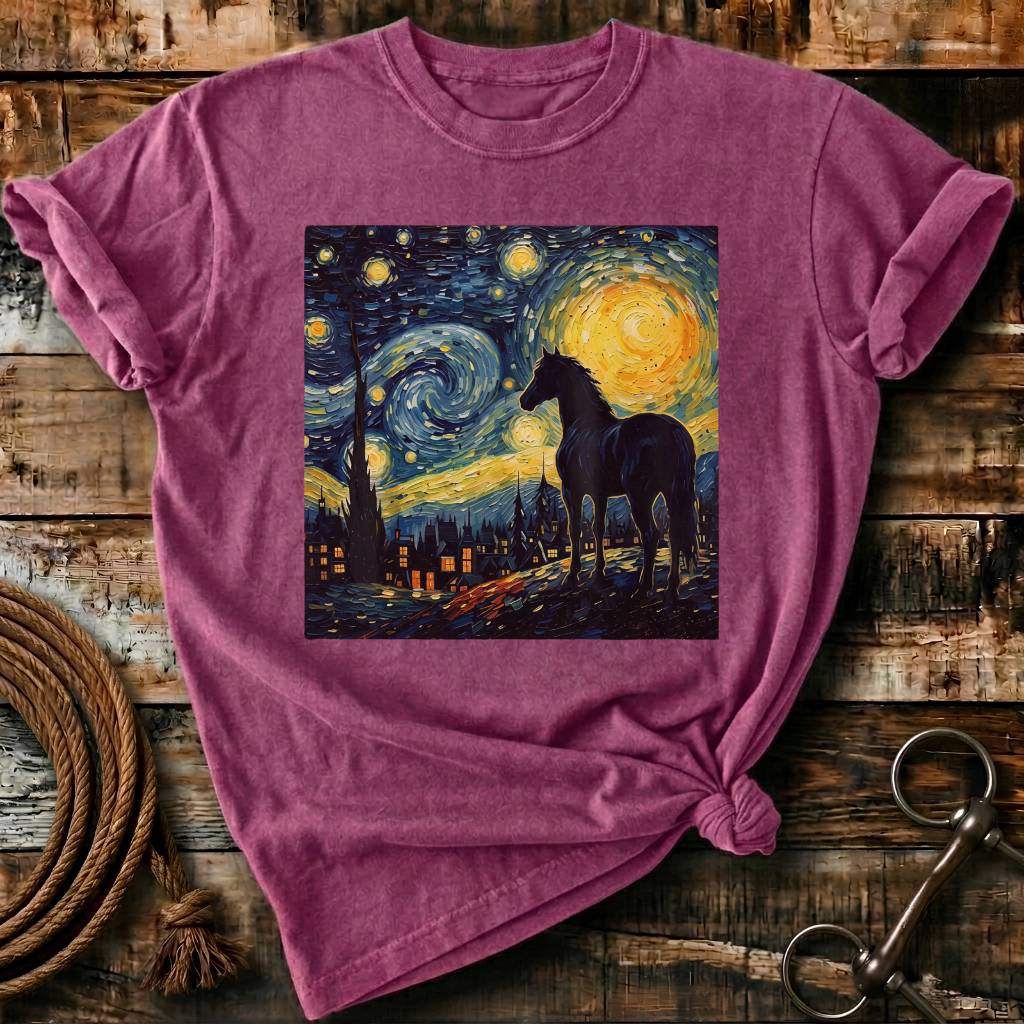 horse in a scary night