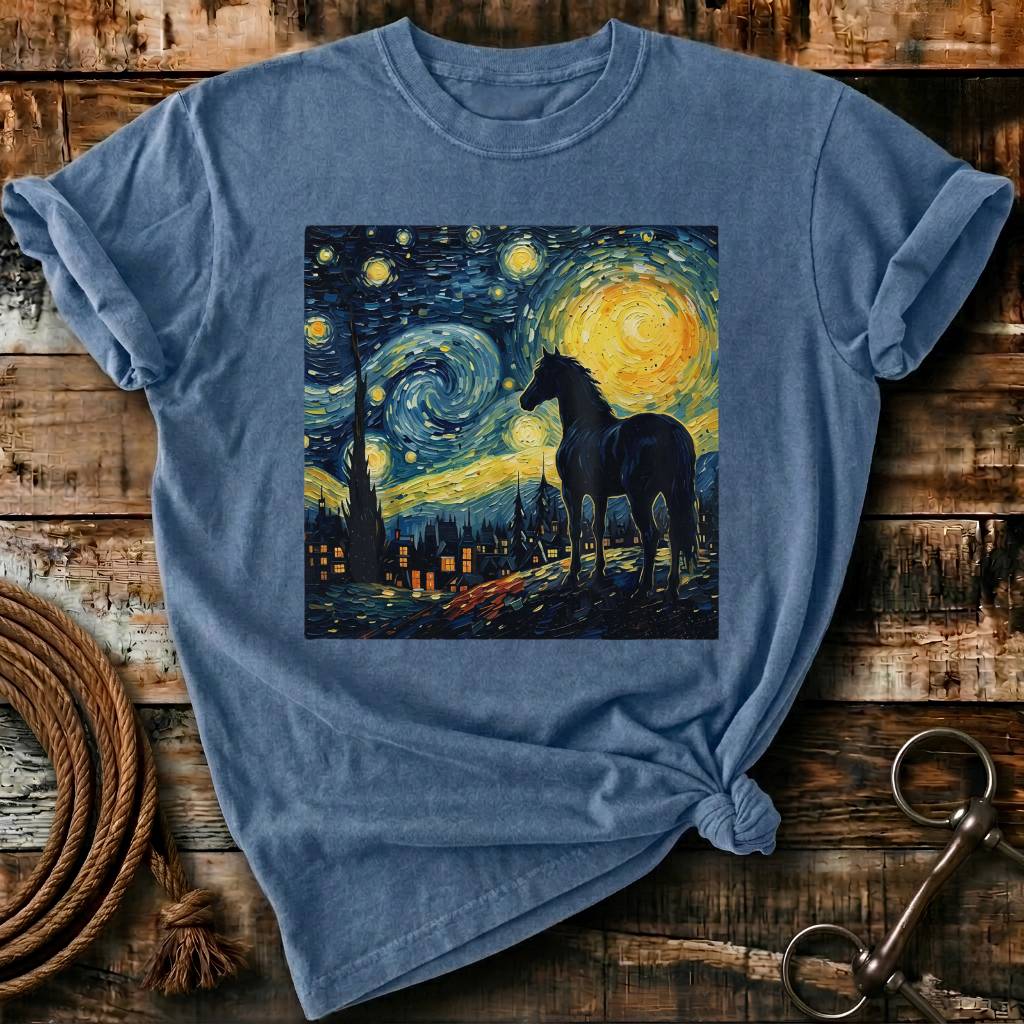 horse in a scary night