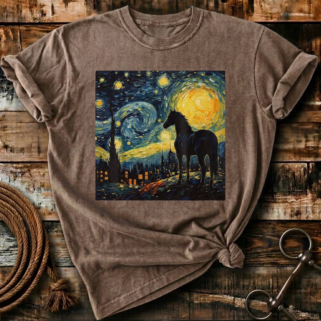horse in a scary night