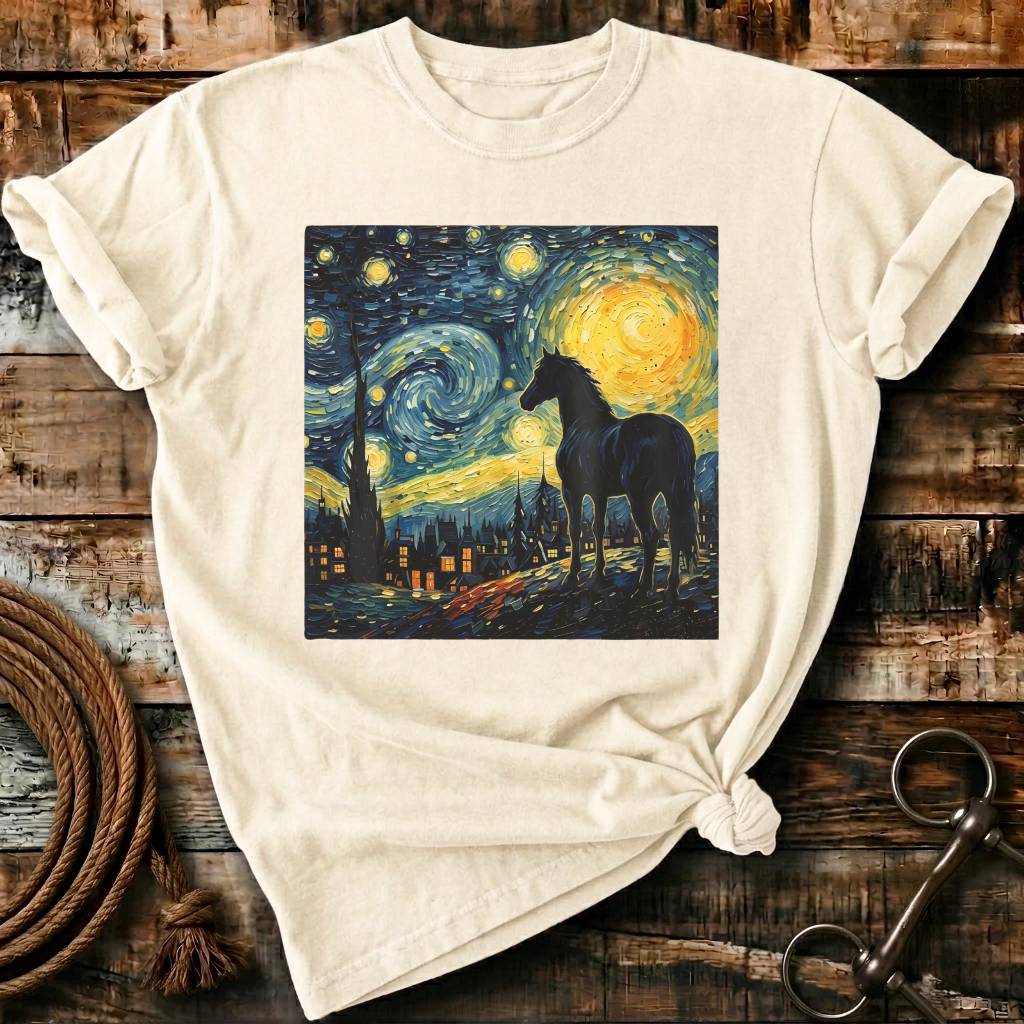 horse in a scary night