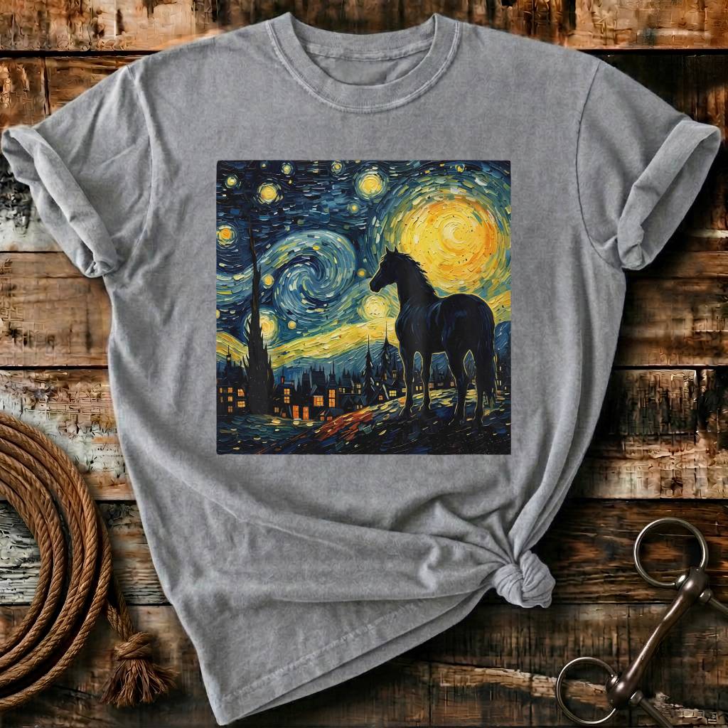 horse in a scary night