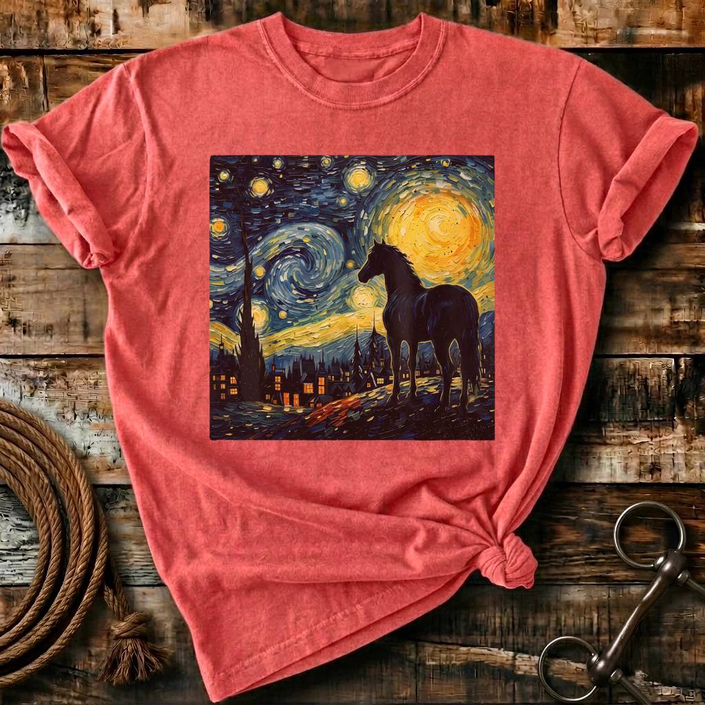 horse in a scary night