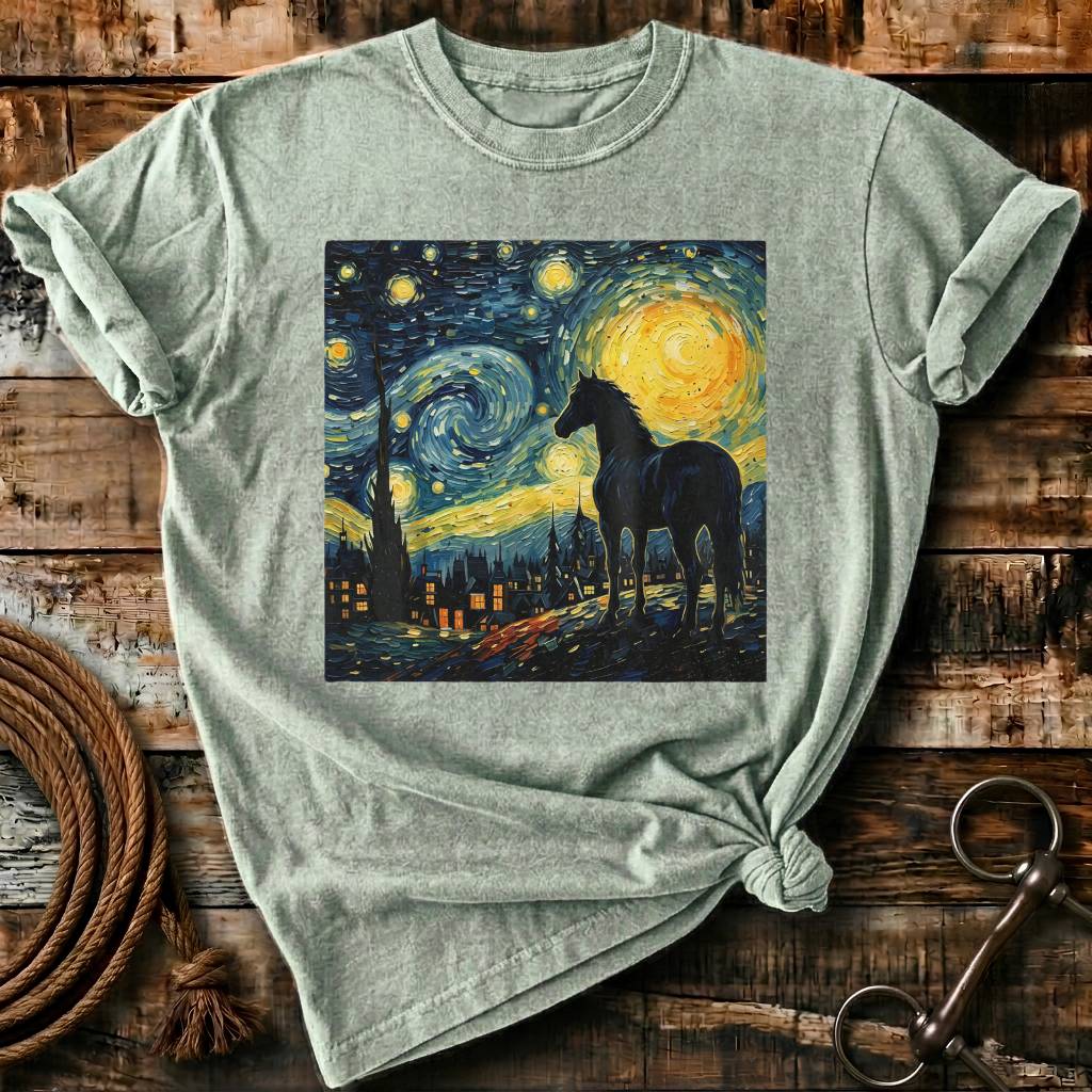 horse in a scary night