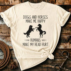 Dogs and horses makes me happy