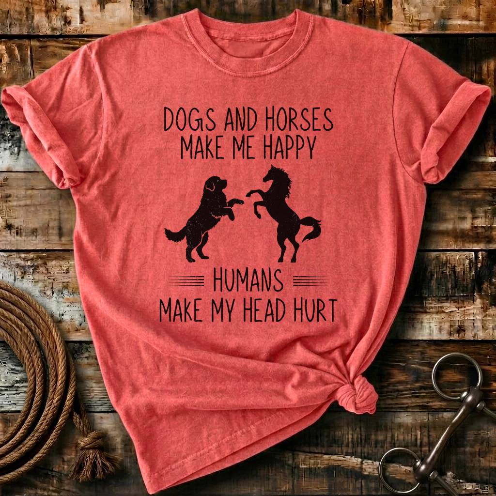 Dogs and horses makes me happy