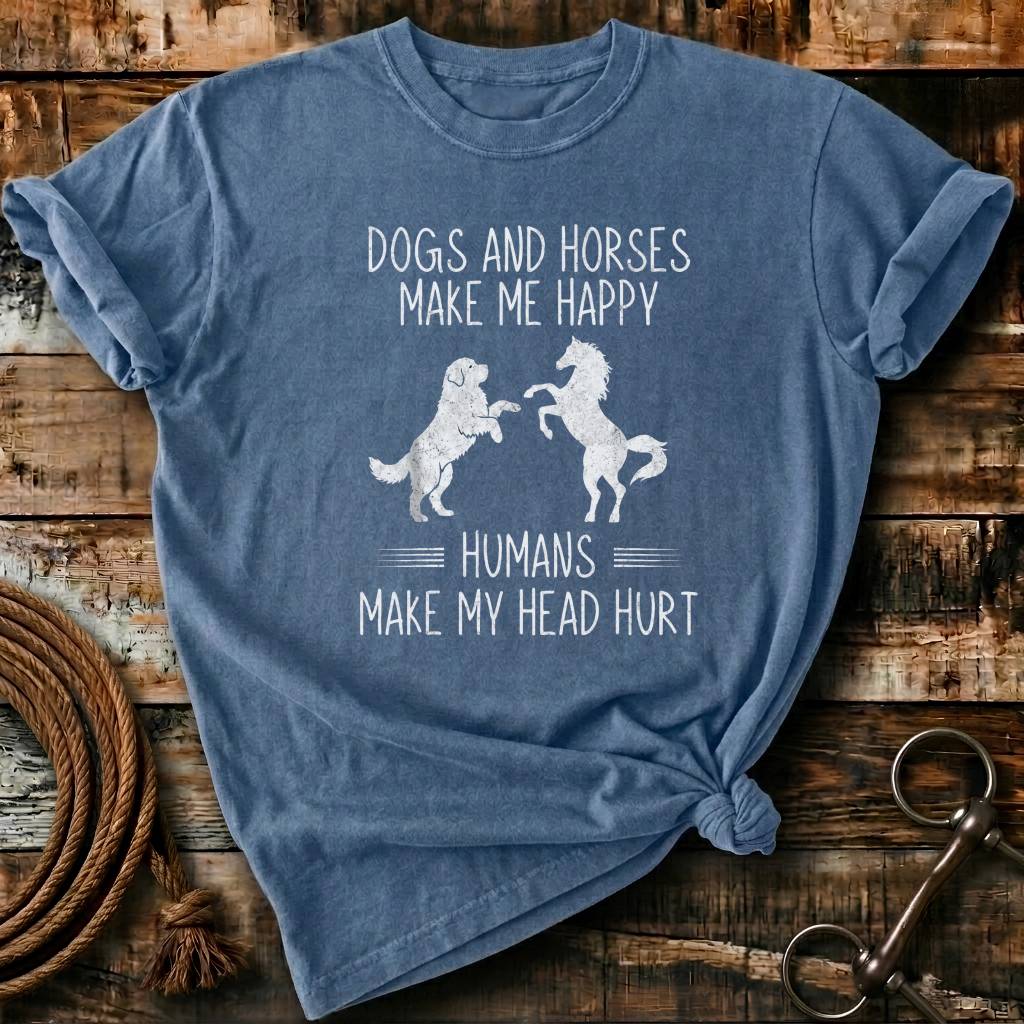 Dogs and horses makes me happy