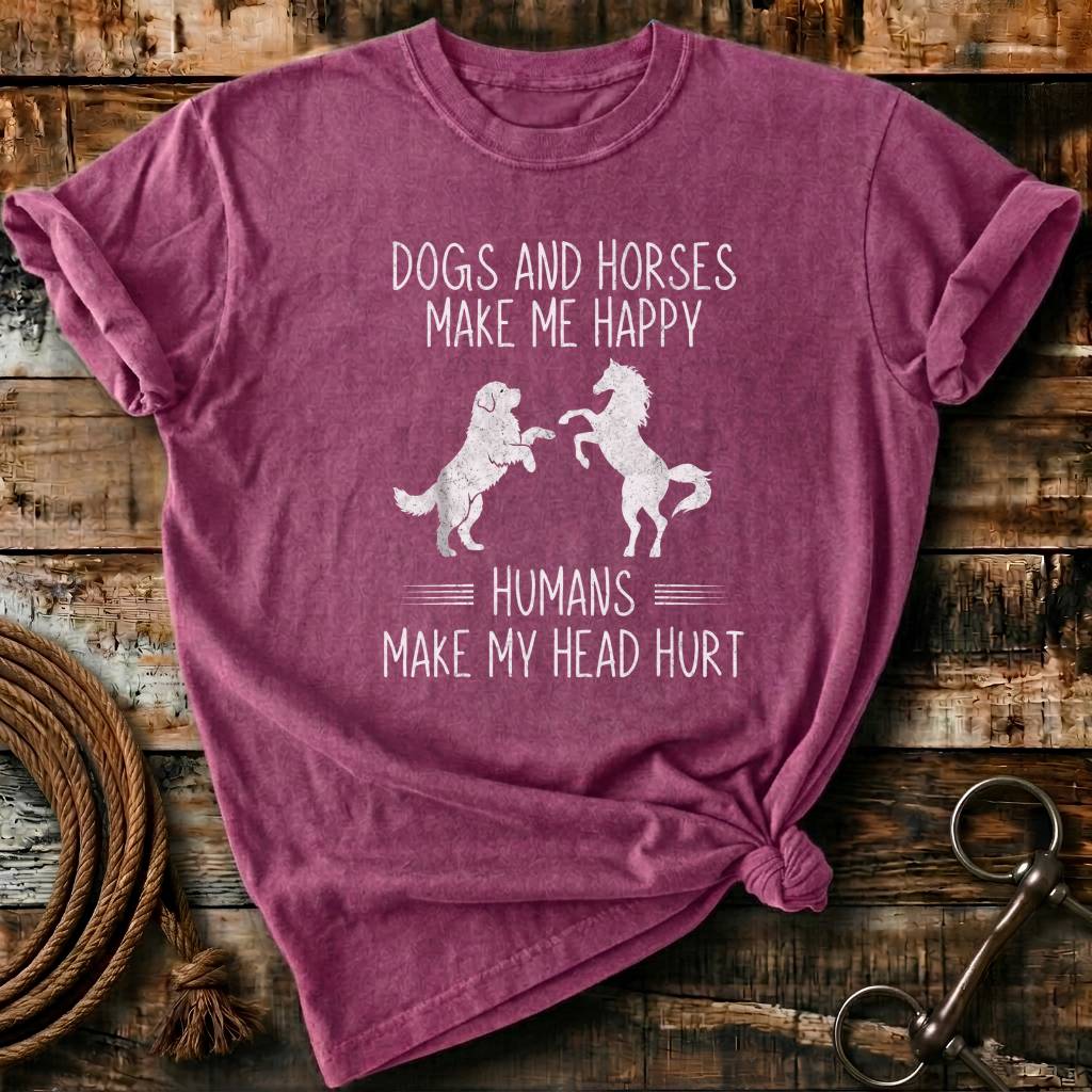 Dogs and horses makes me happy