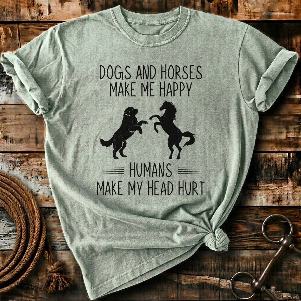 Dogs and horses makes me happy