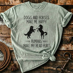 Dogs and horses makes me happy