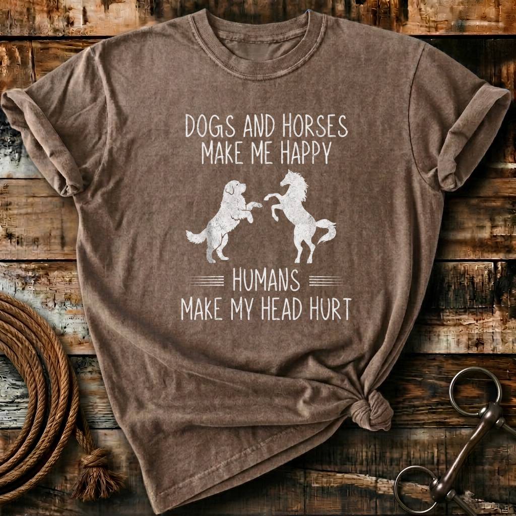 Dogs and horses makes me happy