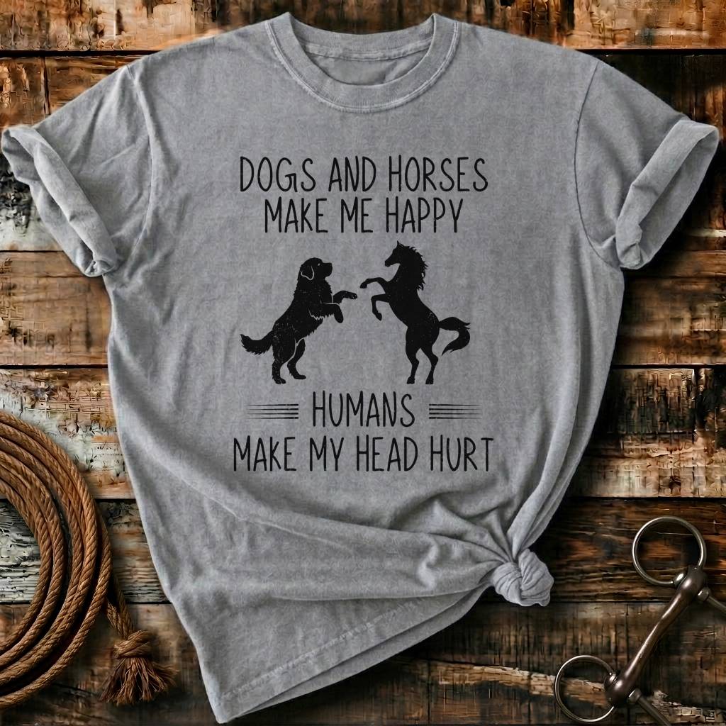 Dogs and horses makes me happy