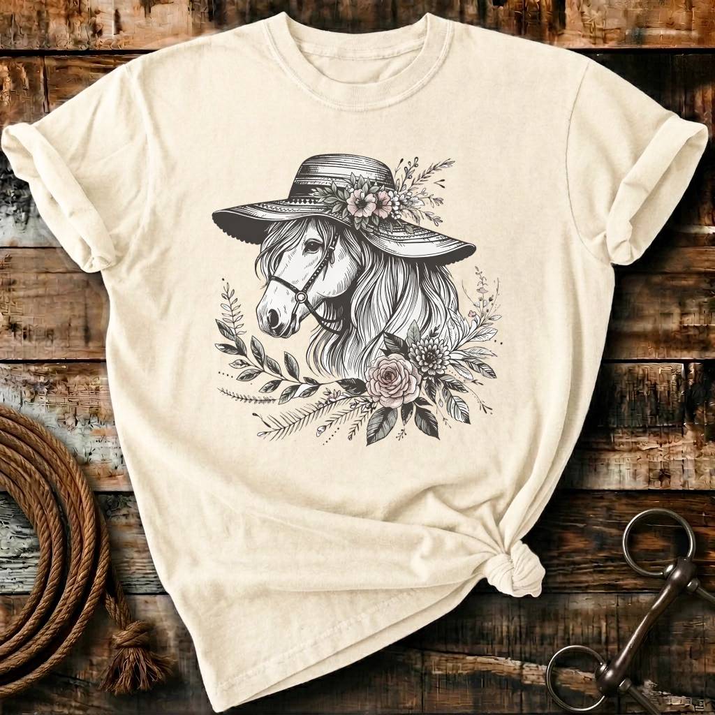 Floral sunhat Horse