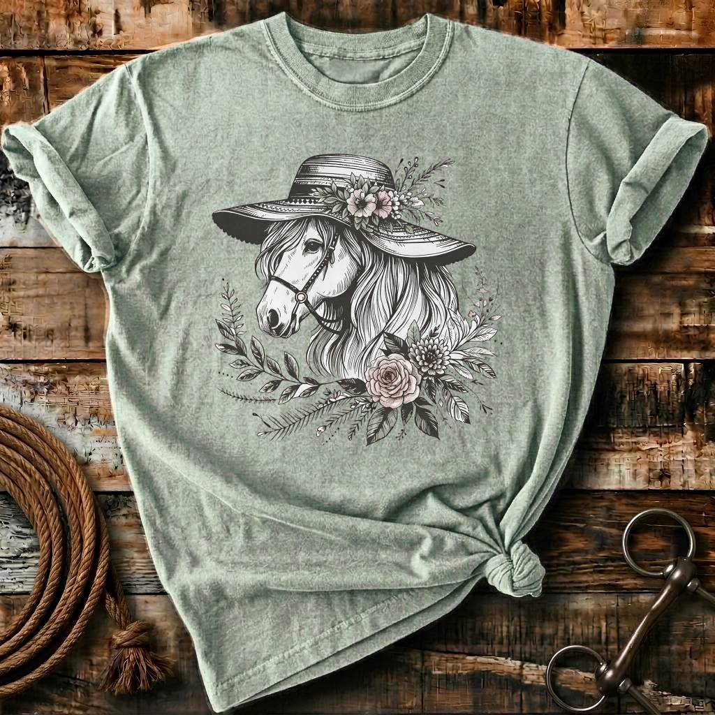 Floral sunhat Horse