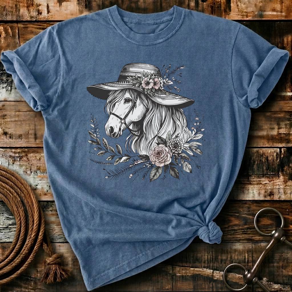 Floral sunhat Horse