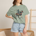 Colorful ranch girl rider