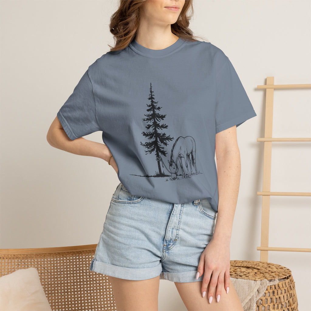 Horse & pine tree